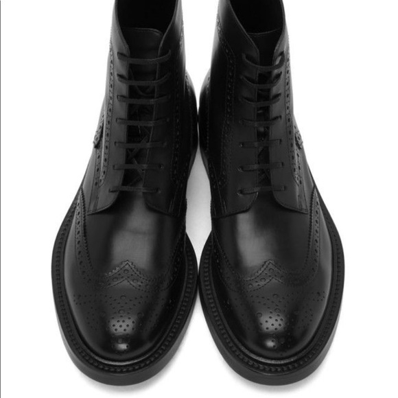 🎉HP🎉 NWT Saint Laurent Paris Black Leather Army/Combat Boots size 42 - Picture 4 of 17